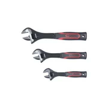 Ks Tools Adjustable Wrench Set - Bi-Material Handle - 3 Pcs - 577.0199 product image