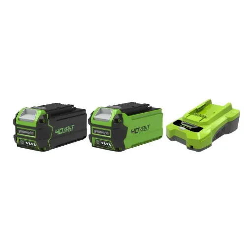 Greenworks 40V Pack - 2 Batteries 4.0Ah and 2.0Ah Lithium-Ion - 1 Charger product image
