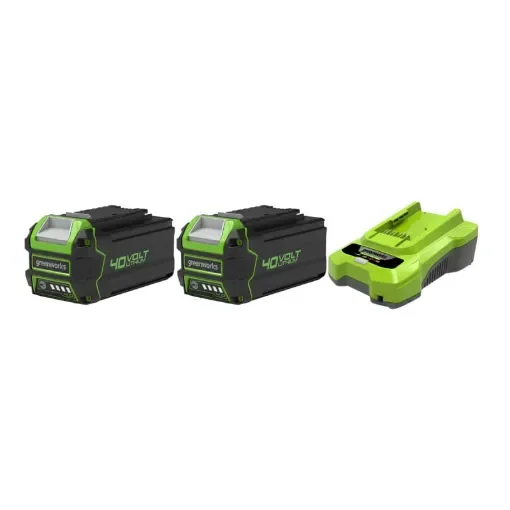 Greenworks 40V Pack - 2 Batteries 4.0Ah Lithium-Ion - 1 Charger product image