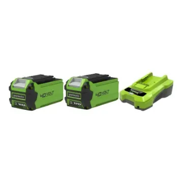 Greenworks 40V Pack - 2 X 2.0Ah Lithium-Ion Batteries - 1 Charger product image