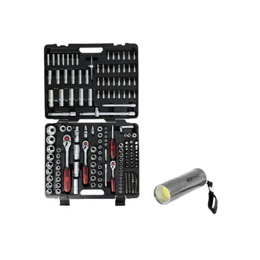 Ks Tools Pack - Ultimate Socket and Accessory Set - 195 Pcs - Cob Led Torch - L.84 Mm product image