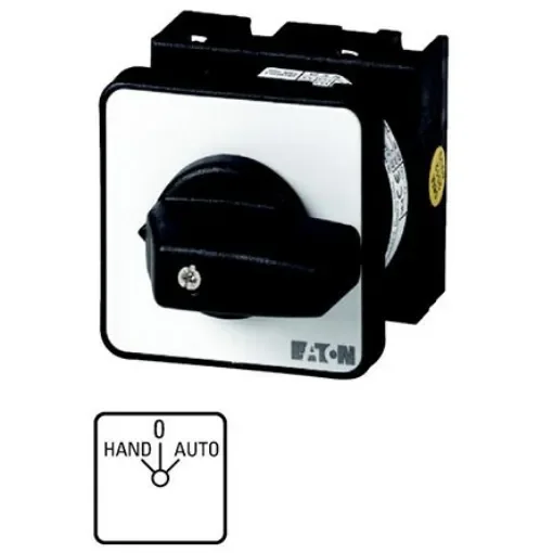 Eaton, SPST 3 Position 45° Changeover Cam Switch, 690V ac, 20A - 026991 T0-1-15431/IVS product image