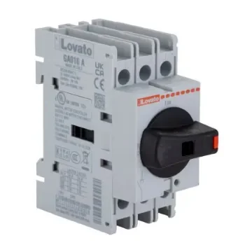 Lovato 3P Pole Isolator Switch - 16A Maximum Current, 11kW Power Rating, IP65 - GA016A product image