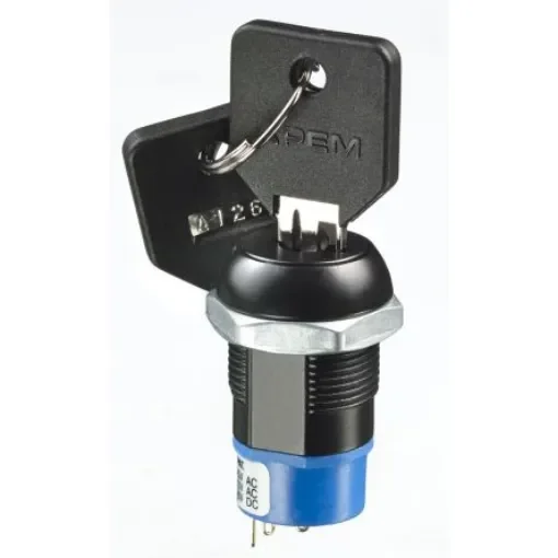 APEM Keylock Switch, 4 A 3-Way Common-Key - LK5EGB126M3 product image
