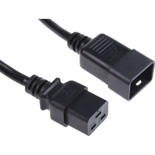 RS PRO Straight IEC C19 Socket to Straight IEC C20 Plug Power Cord, 3m - 1373360 product image