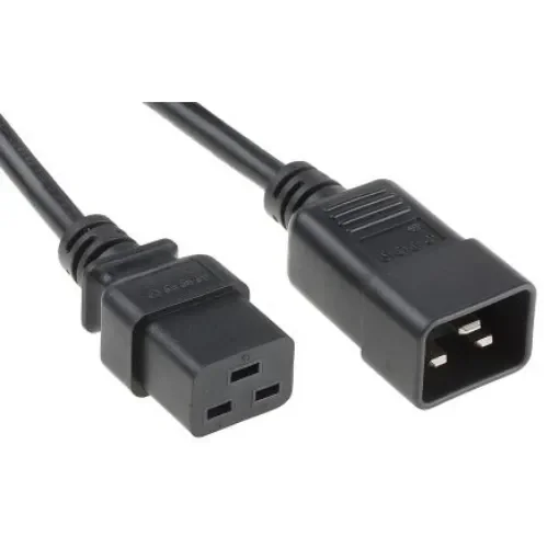 RS PRO Straight IEC C19 Socket to Straight IEC C20 Plug Power Cord, 3m - 1373367 product image