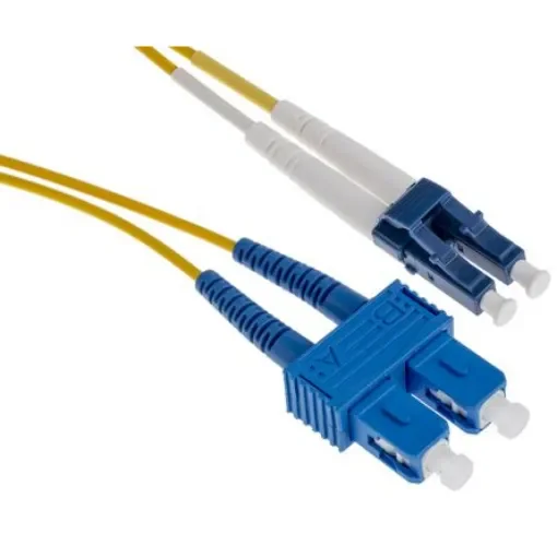 RS PRO LC to SC Duplex Single Mode OS1, OS2 Fibre Optic Cable, Yellow, 15m - 1727310 product image