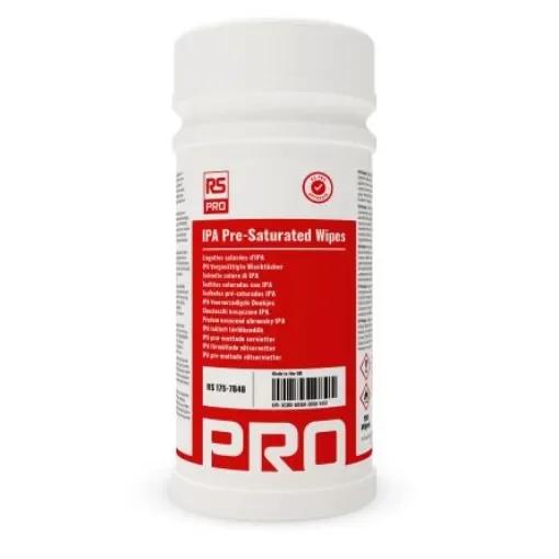RS PRO IPA 100 Tub IPA Pre-Saturated Wipes - 1757848 product image