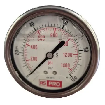 RS PRO BSP 1/4 Analogue Pressure Gauge 100bar Bottom Entry 63mm Outside Diameter - 179978 product image
