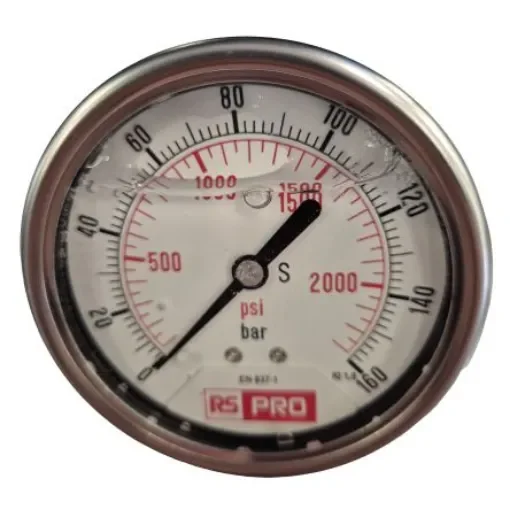 RS PRO BSP 1/4 Analogue Pressure Gauge 160bar Bottom Entry 63mm Outside Diameter - 179980 product image