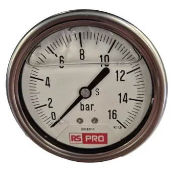 RS PRO BSP 1/4 Analogue Pressure Gauge 16bar Bottom Entry 63mm Outside Diameter - 179987 product image