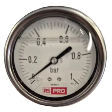 RS PRO BSP 1/4 Analogue Pressure Gauge 1bar Bottom Entry 63mm Outside Diameter - 179988 product image