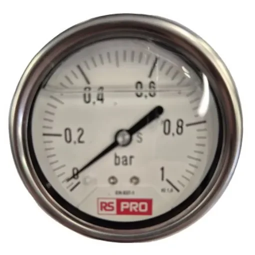 RS PRO BSP 1/4 Analogue Pressure Gauge 1bar Bottom Entry 63mm Outside Diameter - 179988 product image