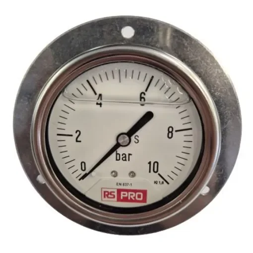RS PRO BSP 1/4 Analogue Pressure Gauge 10bar Bottom Entry 63mm Outside Diameter - 179990 product image