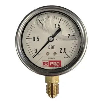 RS PRO BSP 1/4 Analogue Pressure Gauge 2.5bar Bottom Entry 63mm Outside Diameter - 180000 product image