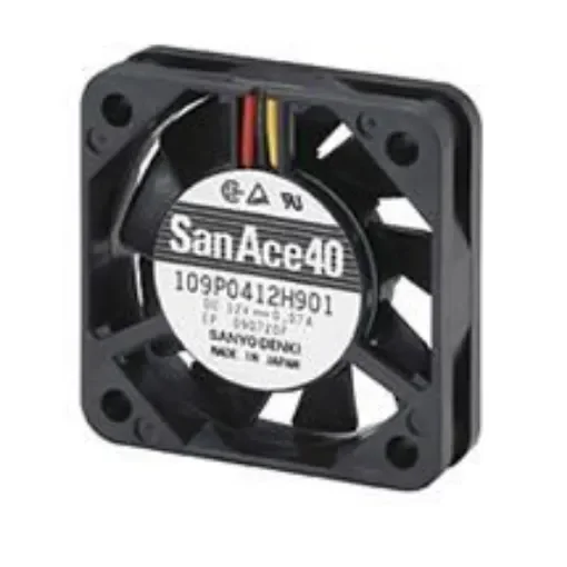 Sanyo Denki San Ace 40 Series Axial Fan, 12 V dc, DC Operation, 9m³/h, 840mW, 70mA Max, 40 x 40 x 10mm - 109P0412H901 product image
