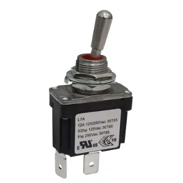 RS PRO Toggle Switch, Panel Mount, On-(Off), SPST, Quick Connect Terminal, 125, 250V ac - 186250 product image