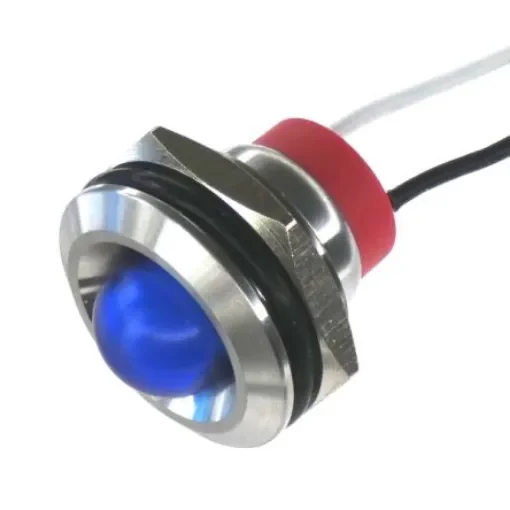 CML Innovative Technologies PL19SL Series Blue Panel LED, 12V, 19mm Mounting Hole Size, Lead Wires Termination, IP67 - PL19SL152 product image