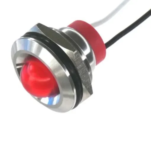 CML Innovative Technologies PL19SL Series Red Panel LED, 24V, 19mm Mounting Hole Size, Lead Wires Termination, IP67 - PL19SL113 product image