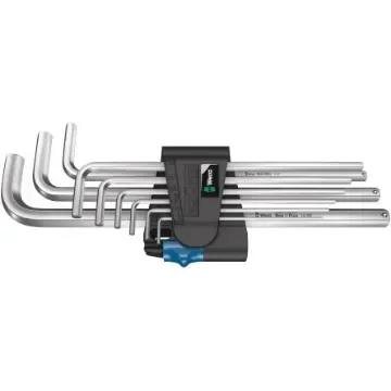 Wera 9 piece L Shape Metric Hex Key Set, 1 x 1.5x90 mm, 1 x 2.0x100 mm, 1 x 2.5x112 mm, 1 x 3.0x126 mm, 1 x 4.0x140 mm, - 05022130001 product image