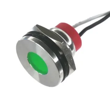 CML Innovative Technologies PL19SL Series Green Panel LED, 12V, 19mm Mounting Hole Size, Lead Wires Termination, IP67 - PL19SL022 product image