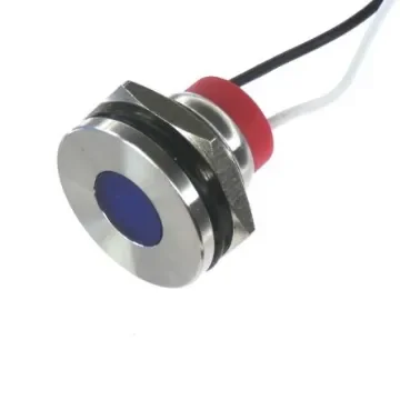 CML Innovative Technologies PL19SL Series Blue Panel LED, 12V, 19mm Mounting Hole Size, Lead Wires Termination, IP67 - PL19SL052 product image