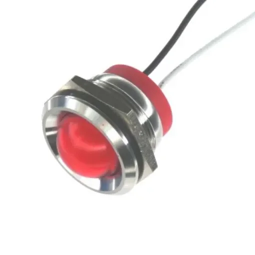 CML Innovative Technologies PL22SL Series Red Panel LED, 12V, 22mm Mounting Hole Size, Lead Wires Termination, IP67 - PL22SL112 product image