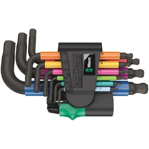 Wera 9 piece L Shape Metric Hex Key Set, 1 x 1.5x50 mm, 1 x 2.0x56 mm, 1 x 2.5x63 mm, 1 x 3.0x71 mm, 1 x 4.0x80 mm, 1 x - 05133164001 product image