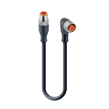 Lumberg Automation Straight Male 4 way M12 to Right Angle Female 4 way M12 Sensor Actuator Cable, 600mm - 11777 RST 3-RKWT/LED A 4-3-224/0,6 M product image
