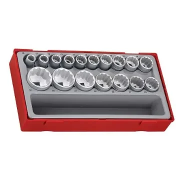 Teng Tools 17-Piece Metric 1/2 in Standard Socket Set , 6 point; 12 point - TT1217 product image