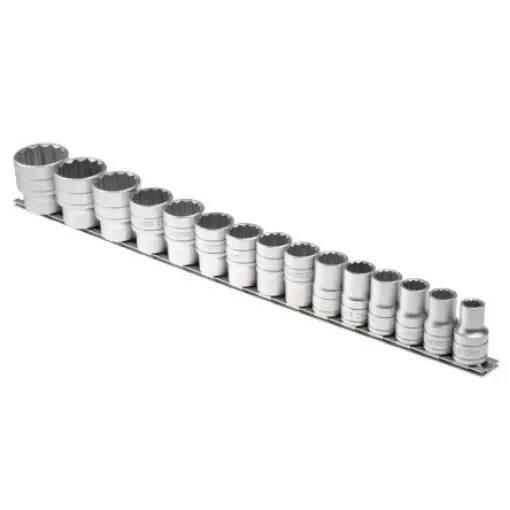 Teng Tools 15-Piece Metric 1/2 in Standard Socket Set , 12 point - M1215MM product image