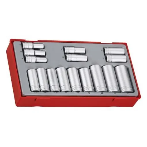 Teng Tools 16-Piece Metric 3/8 in Deep Socket Set , 6 point - TT3816 product image