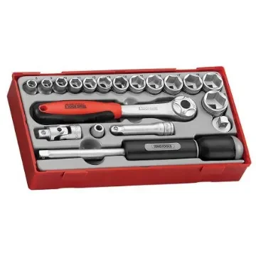 Teng Tools 19-Piece Metric 3/8 in Standard Socket Set with Ratchet, 6 point - TT3819 product image