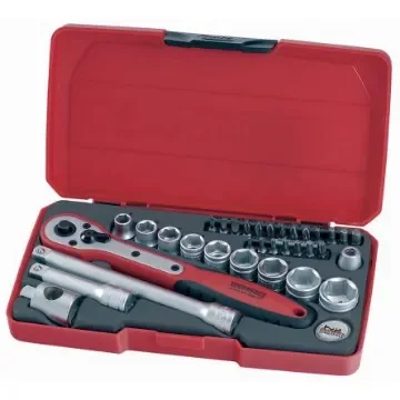 Teng Tools 34-Piece Metric 3/8 in Standard Socket/Bit Set with Ratchet, 6 point; Hex Bit; Phillips Bit; Pozidriv Bit; - T3834 product image
