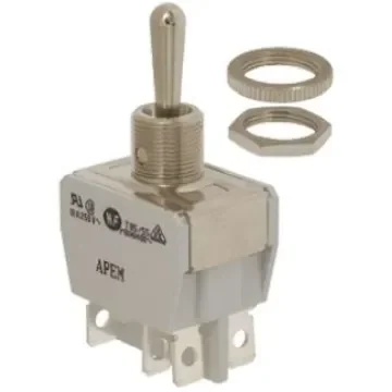 APEM Toggle Switch, Panel Mount, On-On, DPDT, Solder Terminal - 646H/2-5 product image