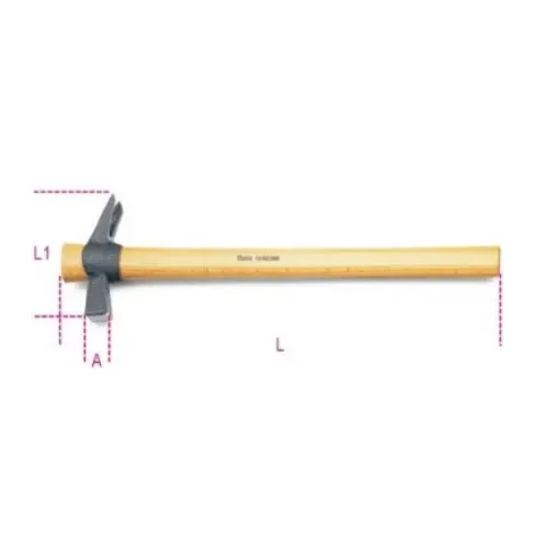 BETA Steel Claw Hammer with Wood Handle, 400g - 1376X 400 product image