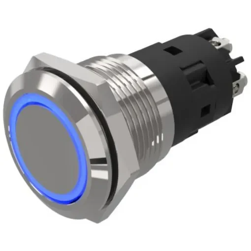 EAO 82 Series Illuminated Illuminated Push Button Switch, Momentary, Panel Mount, 19mm Cutout, SPDT, Blue LED, 240V, - 82-5552.1124 product image