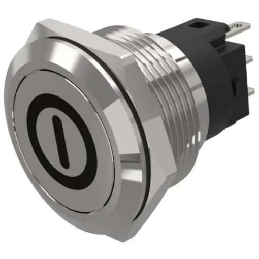 EAO 82 Series Push Button Switch, Momentary, Panel Mount, 22.3mm Cutout, SPDT, 240V, IP65, IP67 - 82-6151.1000.B001 product image