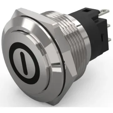 EAO 82 Series Push Button Switch, Momentary, Panel Mount, 22.3mm Cutout, SPDT, 240V, IP65, IP67 - 82-6161.1000.B001 product image