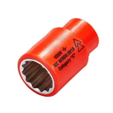 ITL Insulated Tools Ltd 3/8 in Drive 24mm Insulated Standard Socket, 12 point, VDE/1000V, 48 mm Overall Length - 01754 product image