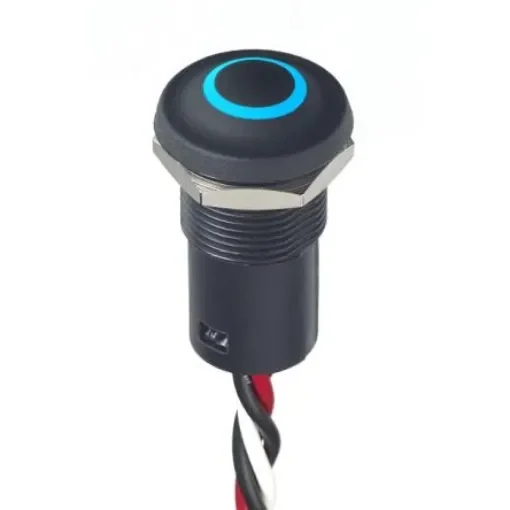 APEM IX Series Illuminated Illuminated Push Button Switch, Momentary, Panel Mount, 12mm Cutout, NC/NO, Blue LED, 28V - IXP5W02BRXKH product image