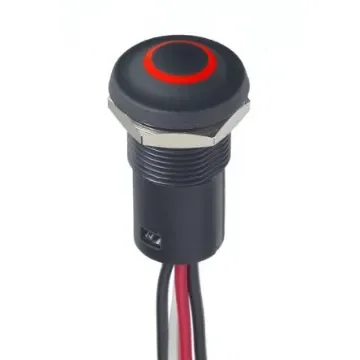 APEM IX Series Illuminated Illuminated Push Button Switch, Momentary, Panel Mount, 12mm Cutout, NC/NO, Red LED, 28V dc, - IXP5W02RRXKH product image
