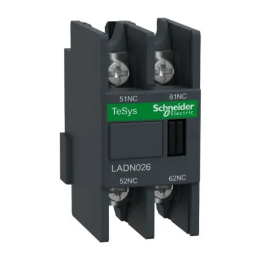 Schneider Electric Auxiliary Contact Block, 2 Contact, 2NC, Front Mount, TeSys LADN - LADN026 product image