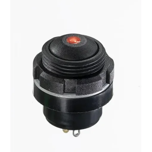 APEM IZ Series Illuminated Push Button Switch, Momentary, Panel Mount, 15mm Cutout, 1 NO, Red LED, 48V dc, IP67 - IZPR3S422L0S product image