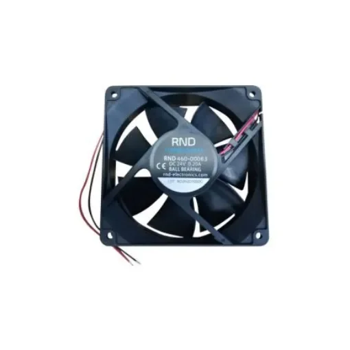 RND Axial Fan, 24 V dc, dc Operation, 114.7cfm, 4.8W, 200mA Max, 120 x 120 x 38mm - RND 460-00063 product image