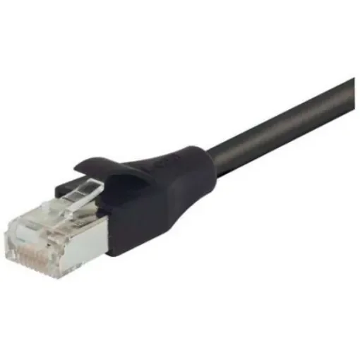 L-ComTRD, 5ft Cat6, Black RJ45 to Male RJ45 Male, Aluminium/Polyester Foil Shielded, Terminated PVC Sheath - TRD695SCR-BLK-5 product image