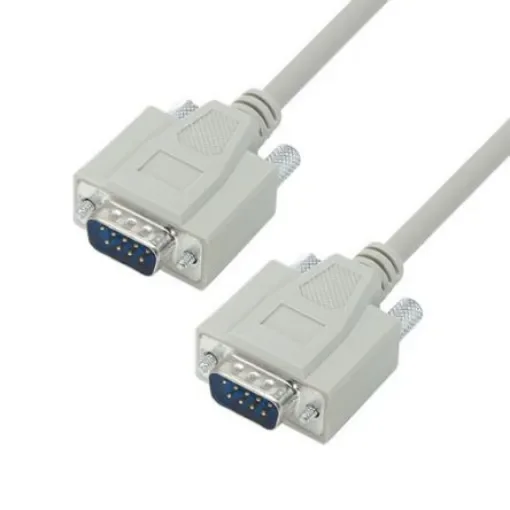 L-Com Male 9 Pin D-sub to Male 9 Pin D-sub Cable assembly, 1ft PVC - CSMN9MM-1 product image