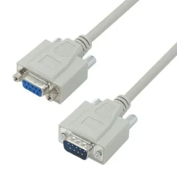 L-Com Male DB9 to Female DB9 Cable assembly, 10ft PVC - CSNULL9MF-10A product image