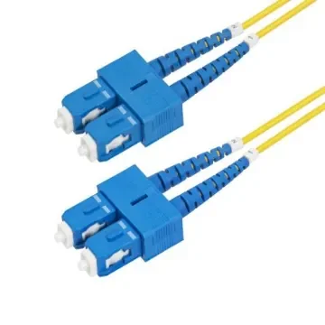 StarTech.com SC to SC Duplex Single Mode OS2 Fibre Optic Cable, Yellow, 1m - SMDOS2SCSC1M product image
