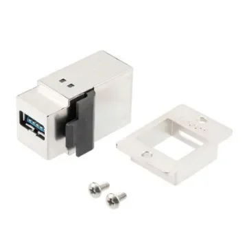 L-Com Straight, Panel Mount, Socket- Single Port Type Type A, Type B 3 USB Connector - ECFU3KEY-AA-S product image